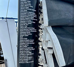 Oliver Heer Ocean Racing supporter names on boat mast